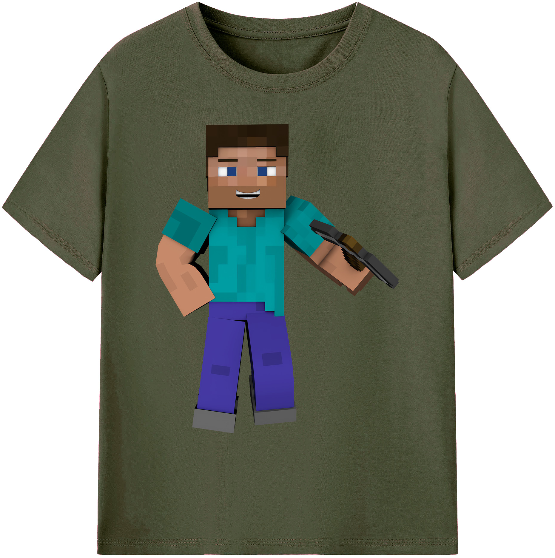 （画像用） マインクラフト ブロックの世界 Minecraft MC Block world 綿100％ メンズ半袖Tシャツ｜肌触りやわらか＆通気性